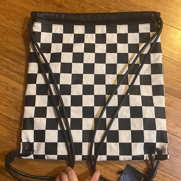 Saint Laurent Teddy Checkerboard Canvas Backpack - Picture 6 of 6